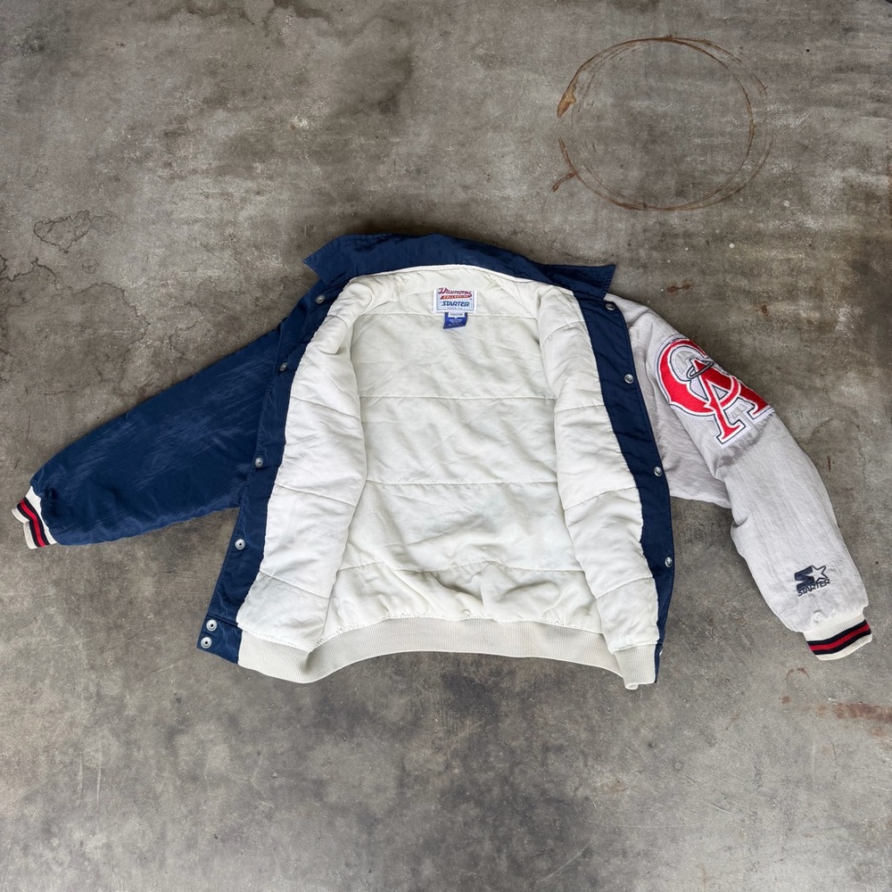 Rare Vintage 90s Starter California Angels Jacket Teens M Anaheim Made In USA - Picture 6 of 7